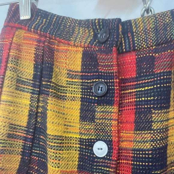 Tartan Wool Pleated Skirt. Minimal A Line - Picture 3 of 4